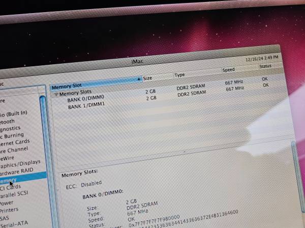 APPLE iMac A1224 20" ordenador de escritorio Intel 2 GHz 4 GB de RAM 250 GB de disco duro - $80 (Tyngsborough)63470443058435123