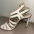 LIKE NEW! White Leather Strappy Heels with Orange Detailing 2 thumbnail