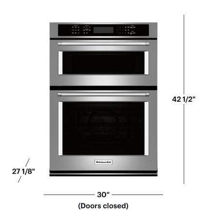 KitchenAid - 30" Single Electric Convection Wall Oven with Built-In Mi 1