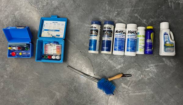 Assorted pool & spa maintenance chemicals, conditioners 1
