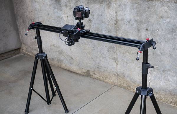 TRY IT BEFORE YOU BUY IT.  Camera Slider With stands 1