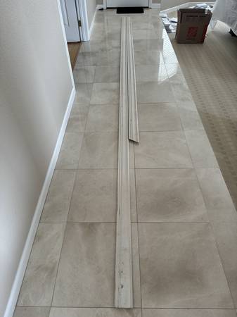 3 5/8" diagonal measured primed wood crown molding panels 1