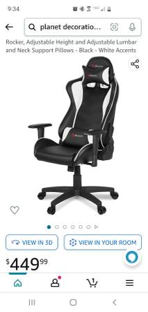 Arozzi - Forte PU Leather Ergonomic Gaming Chair - Black - whi Accents 1