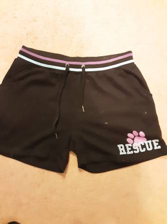 Women Animal rescue Site Black shorts Purple rescue paw print size L 1