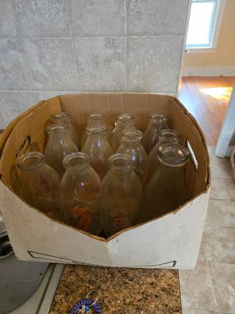 Milk bottles various dairys 1