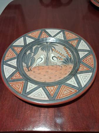 Hand painted pottery plate 1