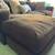 Dark brown down filled sectional movable chaise 5 thumbnail