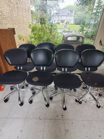 Black Chairs with Casters 1