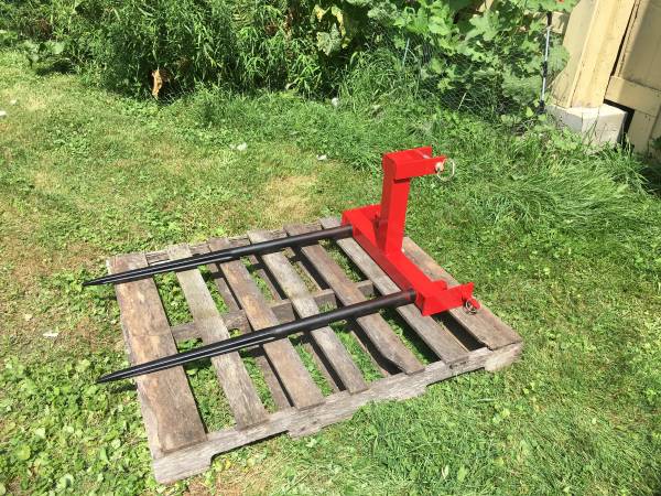 Hay Bale Forks Spear Dual Tine 42" Spear~ 3 Point Hitch 1