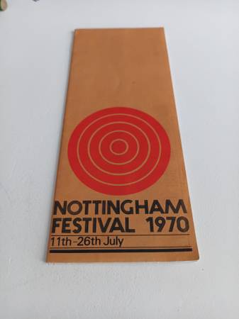 Vintage UK Brochure Nottingham Festival 1970 11th - 26 th July 1
