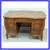 Italian Rococo Bombe Pedestal Desk, Olive Wood 2 thumbnail