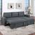 2 pc charcoal polyfiber sectional sofa set pull out sleep area pop up 2 thumbnail