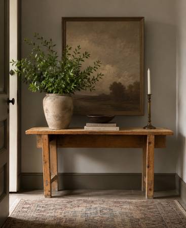 English Antique Pine Baker’s Table / Console Table 1
