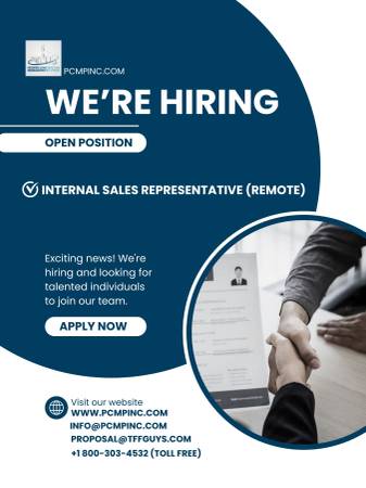 We are HIRING! - Remote Internal Sales Representative 1