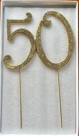 50th Anniversary Gold Pick Cake Topper - New #299-B20 1