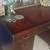 Vintage Mahogany Leather Writing Desk /Vanity Table / Twin Pedestal / 3 thumbnail