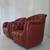 2 Mid century Italian Tufted  Leather Club  Chairs Red 16 thumbnail