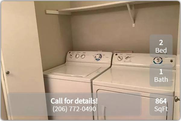 $1,899 / 2 habitaciones - 864 pies² - ¡No te lo pierdas! Increíble oferta para mudarte a este departamento de 2 habitaciones y 1 baño! (Seattle)63786613698819122