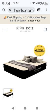 PRICE REDUCTION MOVING!! King coil brand air mattress a king 👑 sized 1