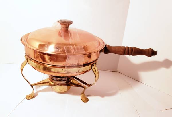 Vintage Copper and Brass Chafing Dish 1