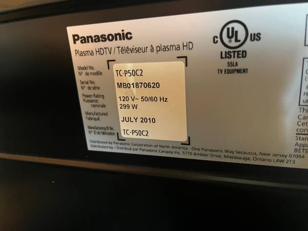 Panasonic 55 inch Plasma Tv $40 1
