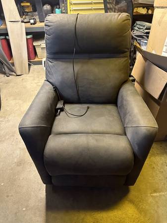 Grey Recliner Electric Power Like New 1