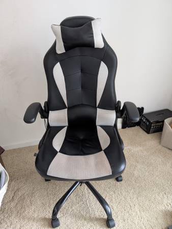 Gaming chair with massager for lumbar 1