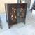 Pair of Antique Asian Rosewood black lacquer bone inlay side cabinets 14 thumbnail