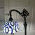 Tiffany-Style Floor Lamp with Blue and White Stained Glass Shade 2 thumbnail