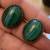 Sterling Silver Studs Earrings with Natural Big Malachite Stones 1 thumbnail