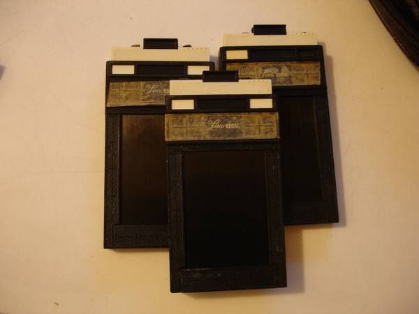 set of 3 LISCO REGAL CUT FILM  HOLDER 2 1/4 X 3 1/4 1