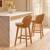 Pair of Article Alta Leather Swivel Counter Stools -Light Oak&Taos Tan 8 thumbnail