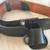 Vintage leather gun belt, 2 holsters and metal handcuffs (with 3 thumbnail