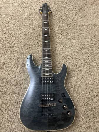 Schecter Extreme 7 See - Thru Black Guitar 1