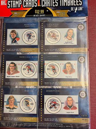 CANAD POST NHL 50TH ALL STAR GAME STAMPS AND CARDS 1