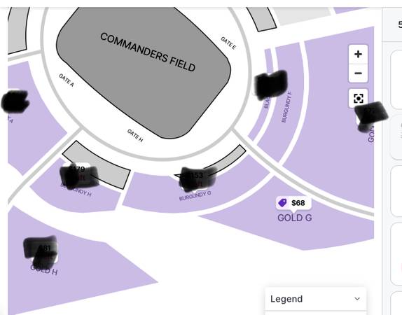 Commanders parking pass  8/23 1