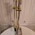 Vintage Brass & White Marble Fireplace Tool Set 6 thumbnail
