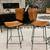 Vintage BAR STOOLS(2)Midcentury Modern Arthur Umanoff Swivel Wood Slat 7 thumbnail