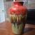 14" Hand Made Red/Brown/Tan Drip Glaze Vase 1 thumbnail