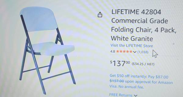 Lifetime folding chairs 1