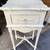 Antique Painted White Ornate Single Drawer End Table 2 thumbnail