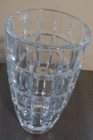 Lead Crystal Vase "Clear Cube" Design Classic Home Decor - Heavy! - $10 (Walpole)63471381181955124