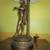 Large Antique Bronze Color Heavy Engraved Metal Sculpture Lamp 3 thumbnail