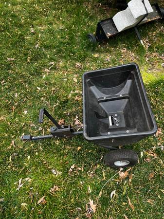 Tractor pool behind fertilizer spreader 1
