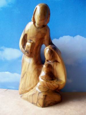 Hand Carved in The Holyland. Olive Wood Holy Family 1