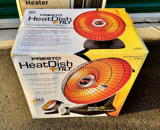 Presto HeatDish+ Tilt Parabolic Electric Heater – Excellent Condition, 1
