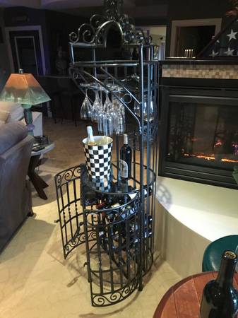 Upright  Standing Iron Wine Rack 1