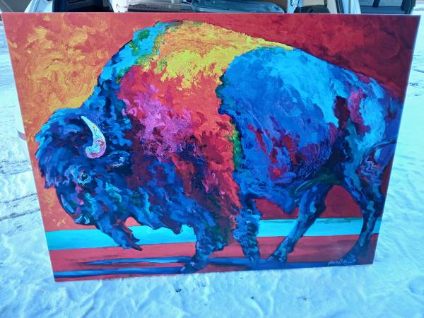 BUFFALO Oil Painting on canvas for the Ultimate BILLS FAN 1