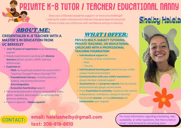 Need a Private Tutor / Teacher / Educational Nanny? 1