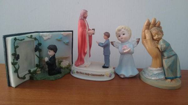 4 religious figurines, each 1